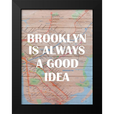Brooklyn Train Black Modern Wood Framed Art Print by Phillip, Jamie