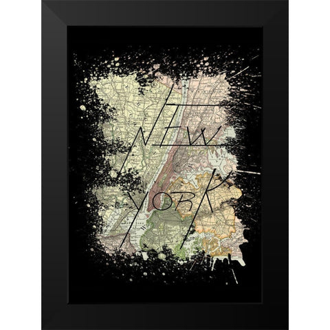 New York Black Modern Wood Framed Art Print by Phillip, Jamie