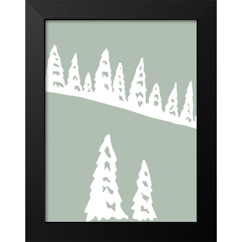 Ski Slope Black Modern Wood Framed Art Print by Phillip, Jamie