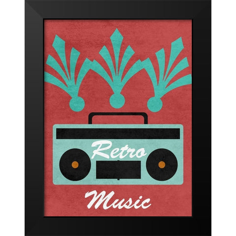 Retro Black Modern Wood Framed Art Print by Phillip, Jamie