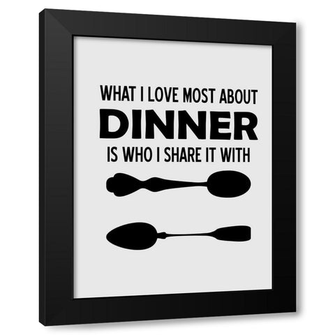 Dinner Black Modern Wood Framed Art Print by Phillip, Jamie