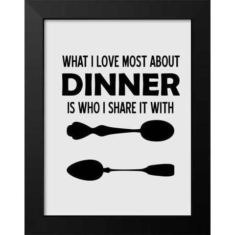 Dinner Black Modern Wood Framed Art Print by Phillip, Jamie