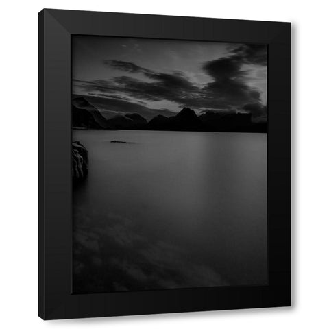 Mountain View Black Modern Wood Framed Art Print with Double Matting by Phillip, Jamie