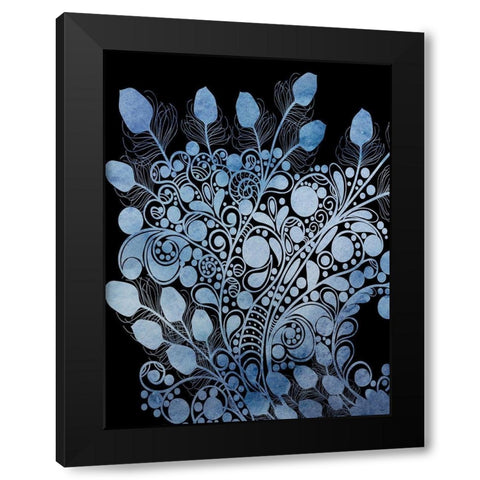 Peacock Feathers 1 Black Modern Wood Framed Art Print by Phillip, Jamie