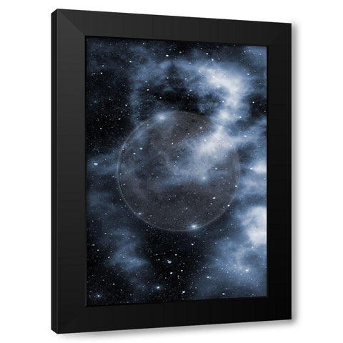 Blue Moon Black Modern Wood Framed Art Print with Double Matting by Phillip, Jamie