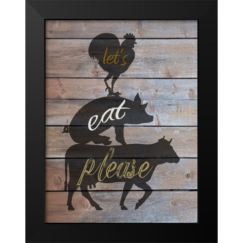 Meat Black Modern Wood Framed Art Print by Phillip, Jamie