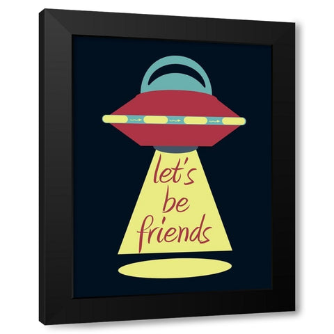 Space Friends Black Modern Wood Framed Art Print by Phillip, Jamie