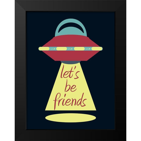 Space Friends Black Modern Wood Framed Art Print by Phillip, Jamie