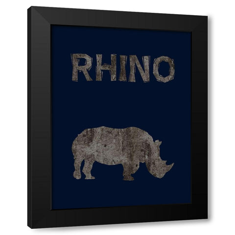Rhino Black Modern Wood Framed Art Print with Double Matting by Phillip, Jamie