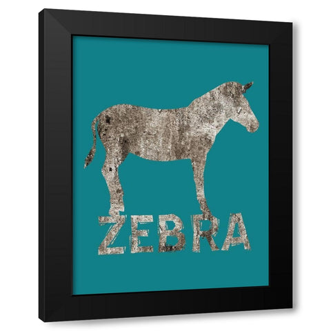 Zebra Black Modern Wood Framed Art Print with Double Matting by Phillip, Jamie