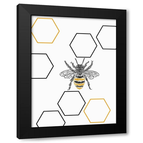 Honeycomb 2 Black Modern Wood Framed Art Print with Double Matting by Phillip, Jamie