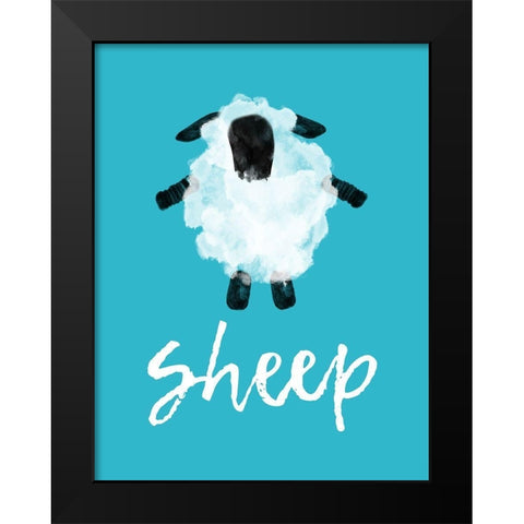 Sheep Black Modern Wood Framed Art Print by Phillip, Jamie