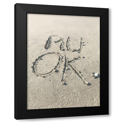 OK Black Modern Wood Framed Art Print by Phillip, Jamie