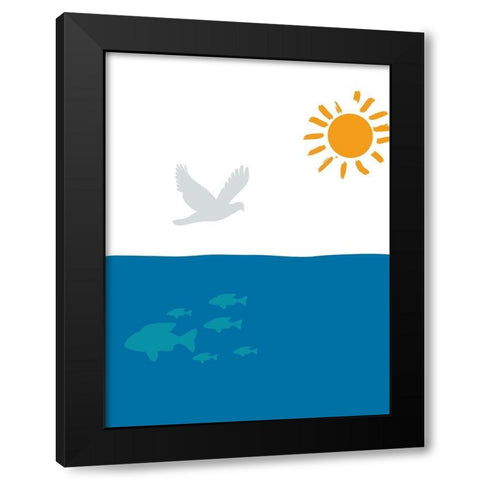 Oceans Black Modern Wood Framed Art Print with Double Matting by Phillip, Jamie