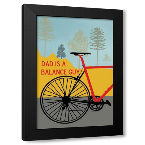 Dad Ride Black Modern Wood Framed Art Print by Phillip, Jamie