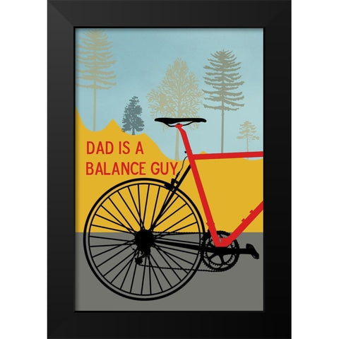 Dad Ride Black Modern Wood Framed Art Print by Phillip, Jamie