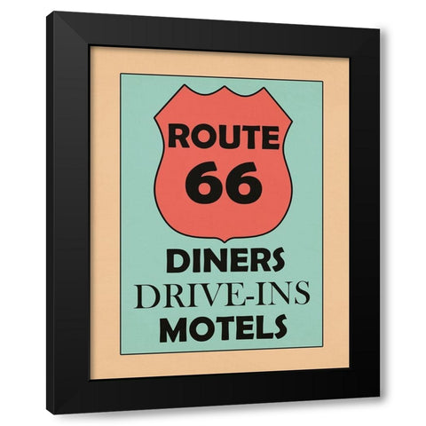 Route 66 Black Modern Wood Framed Art Print with Double Matting by Phillip, Jamie