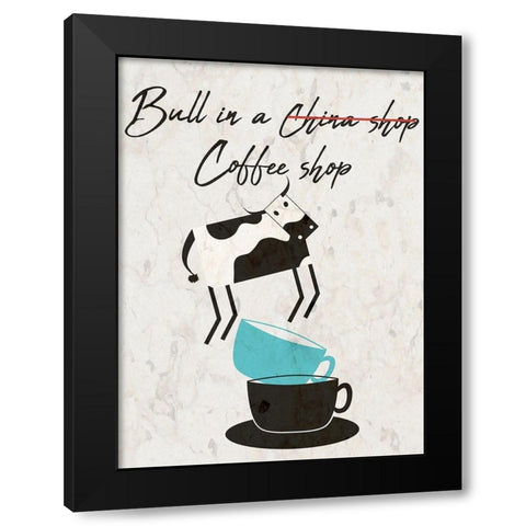 Coffee Shop Black Modern Wood Framed Art Print with Double Matting by Phillip, Jamie