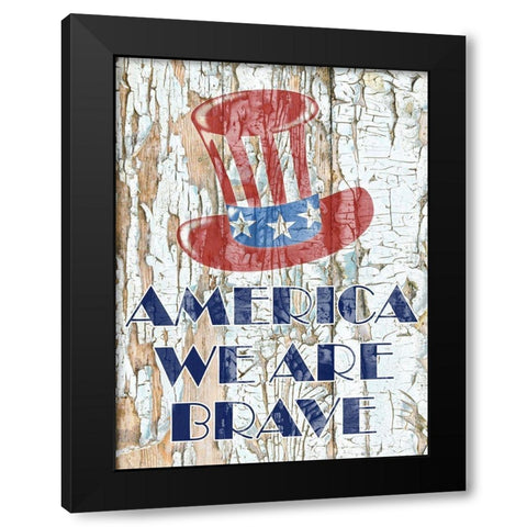 Brave American Black Modern Wood Framed Art Print by Phillip, Jamie