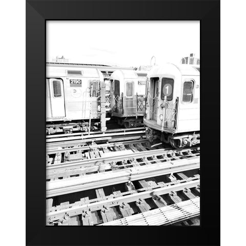 Trains NY Black Modern Wood Framed Art Print by Phillip, Jamie