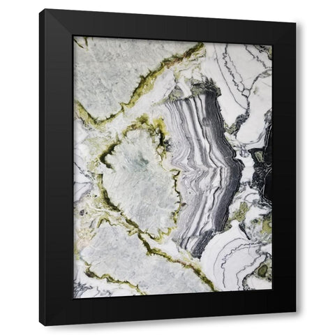 Marbled Abstract 3 Black Modern Wood Framed Art Print with Double Matting by Phillip, Jamie