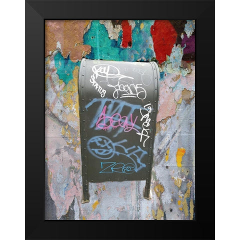 Graffiti 1 Black Modern Wood Framed Art Print by Phillip, Jamie
