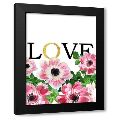 Pink Love Black Modern Wood Framed Art Print with Double Matting by Phillip, Jamie