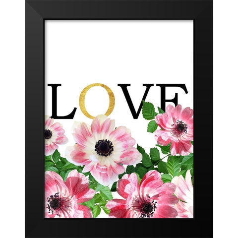 Pink Love Black Modern Wood Framed Art Print by Phillip, Jamie