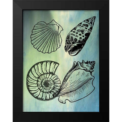 Bath SheIls Black Modern Wood Framed Art Print by Phillip, Jamie