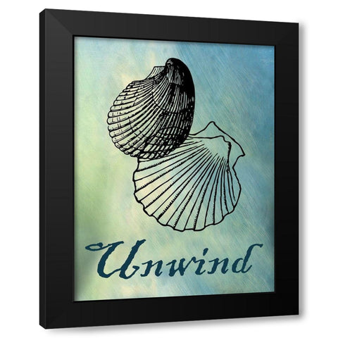 Bath Shells 4 Black Modern Wood Framed Art Print by Phillip, Jamie