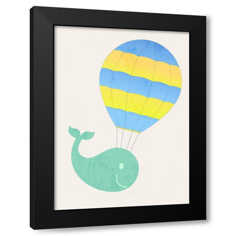 Flying Whale Black Modern Wood Framed Art Print by Phillip, Jamie