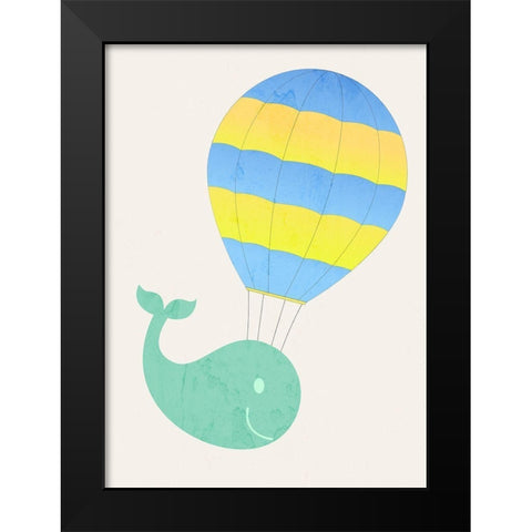 Flying Whale Black Modern Wood Framed Art Print by Phillip, Jamie