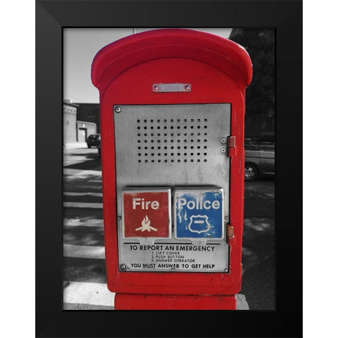 Emergency New York Black Modern Wood Framed Art Print by Phillip, Jamie