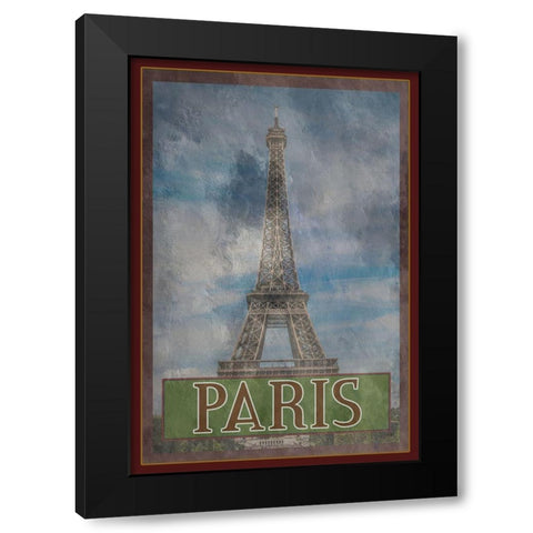 Paris Black Modern Wood Framed Art Print with Double Matting by Phillip, Jamie