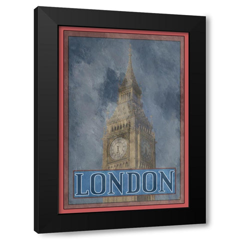 London Black Modern Wood Framed Art Print with Double Matting by Phillip, Jamie