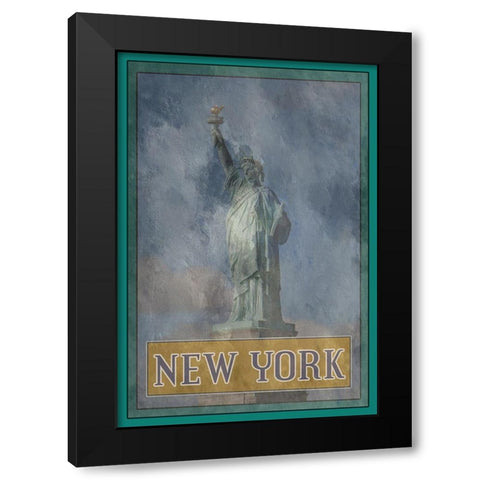 New York Black Modern Wood Framed Art Print by Phillip, Jamie