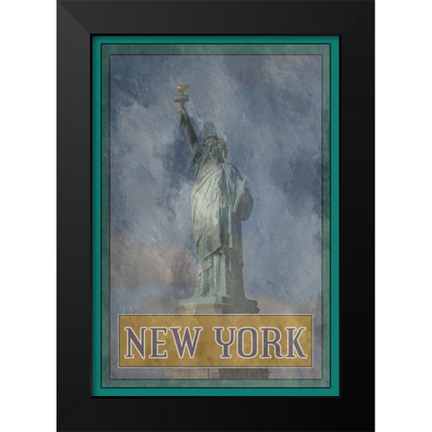 New York Black Modern Wood Framed Art Print by Phillip, Jamie