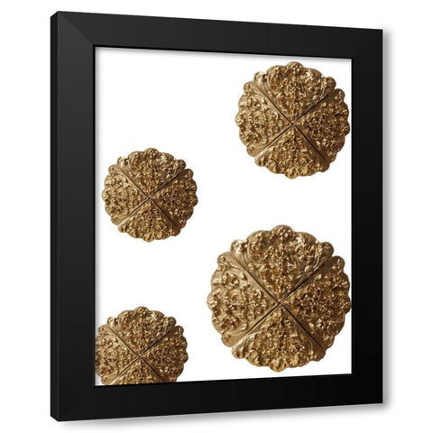 Medalian Gold Black Modern Wood Framed Art Print by Phillip, Jamie