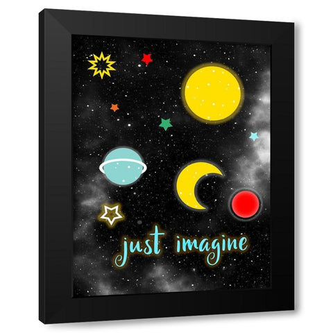 Stars 2 Black Modern Wood Framed Art Print with Double Matting by Phillip, Jamie