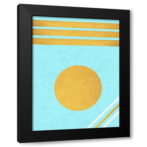 Abstract Geo Black Modern Wood Framed Art Print with Double Matting by Phillip, Jamie
