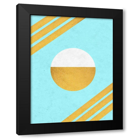 Abstract Geo 3 Black Modern Wood Framed Art Print with Double Matting by Phillip, Jamie