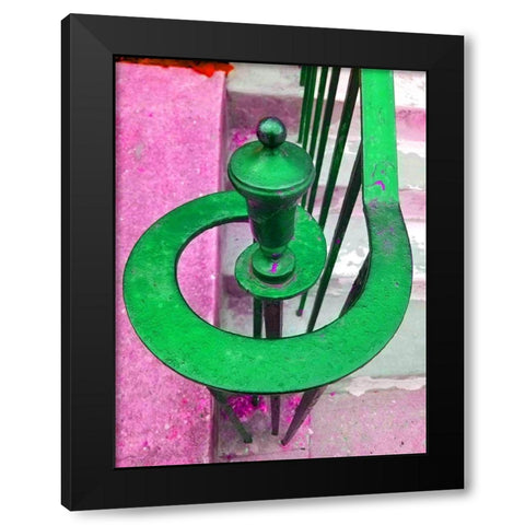Railing 7 Black Modern Wood Framed Art Print by Phillip, Jamie