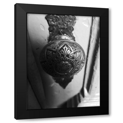 Door Knob 1 Black Modern Wood Framed Art Print by Phillip, Jamie