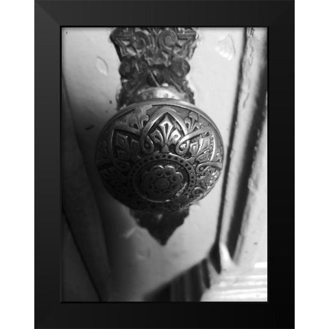 Door Knob 1 Black Modern Wood Framed Art Print by Phillip, Jamie