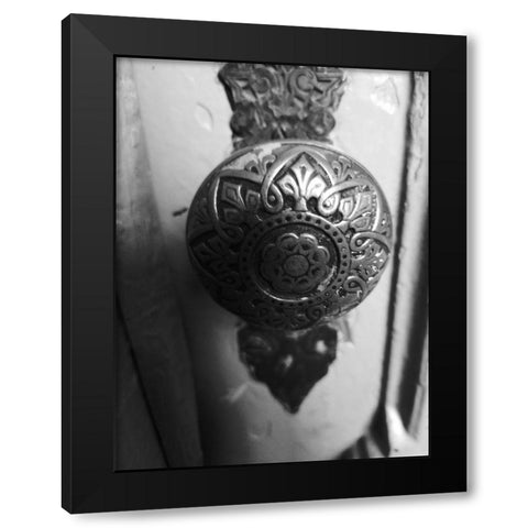 Door Knob 2 Black Modern Wood Framed Art Print by Phillip, Jamie