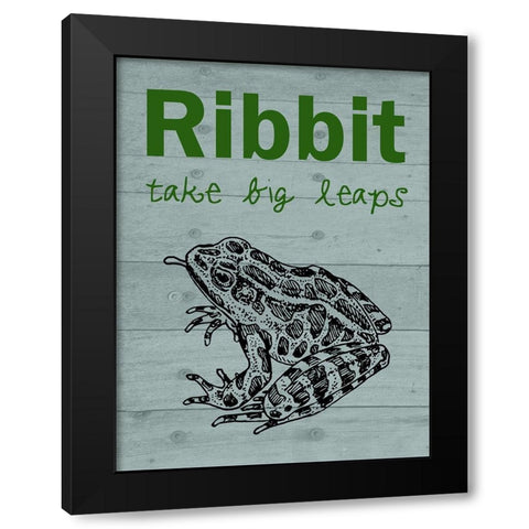 Ribbit Black Modern Wood Framed Art Print by Phillip, Jamie