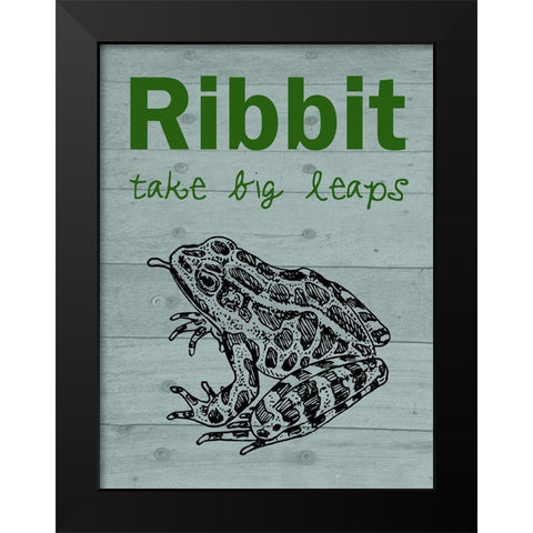 Ribbit Black Modern Wood Framed Art Print by Phillip, Jamie