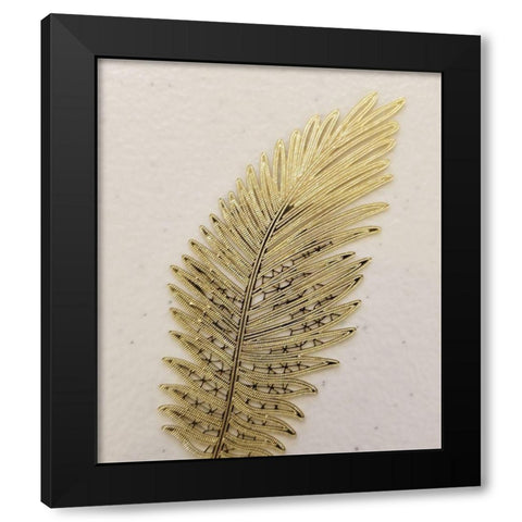 Gold Feather Black Modern Wood Framed Art Print with Double Matting by Phillip, Jamie