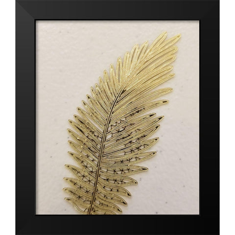 Gold Feather Black Modern Wood Framed Art Print by Phillip, Jamie
