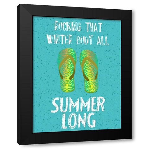 Flipflops 2 Black Modern Wood Framed Art Print by Phillip, Jamie